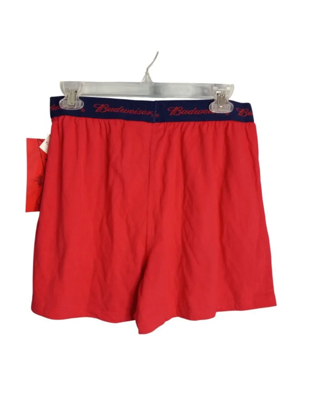 Budweiser Size M 32 34 Boxer Shorts Mens Red Sleepwear Button Fly Cotton NEW